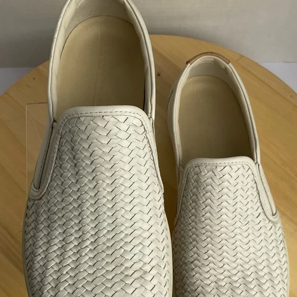 Ecco Women's Cream Woven Slip-On Sneakers - Picture 4 of 12